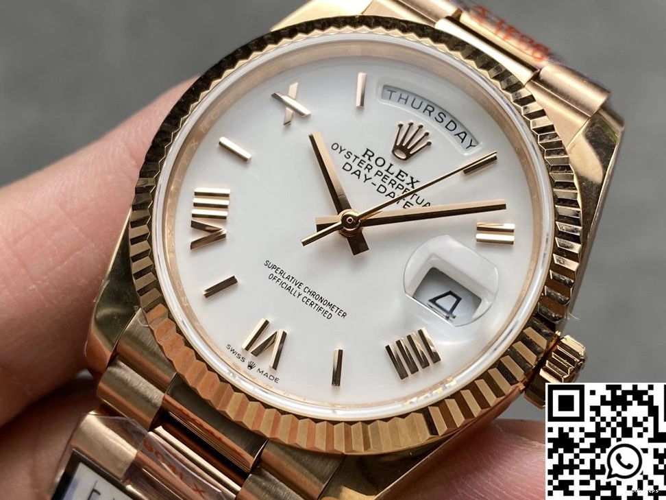 Dial v5 M128235 Factory Date Steel Day QF Gold White Rose Rolex Tungsten 36mm 0711